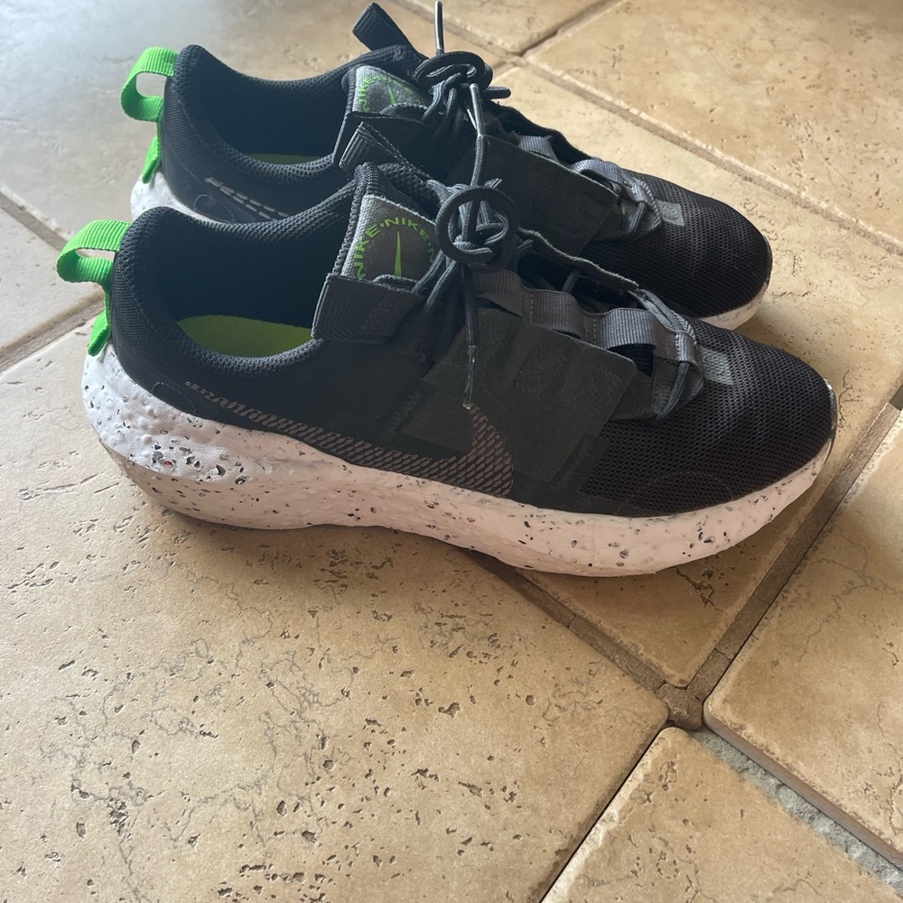 Nike Black and Green Athletic Shoes